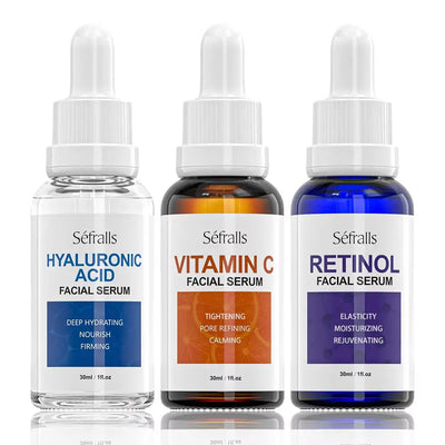 Sefralls Facial Serum Set Wholesale Hyaluronic Acid Retinol Vitamin C Moisturizing Nourishing Skin Care Face Serums Wonder Loulou